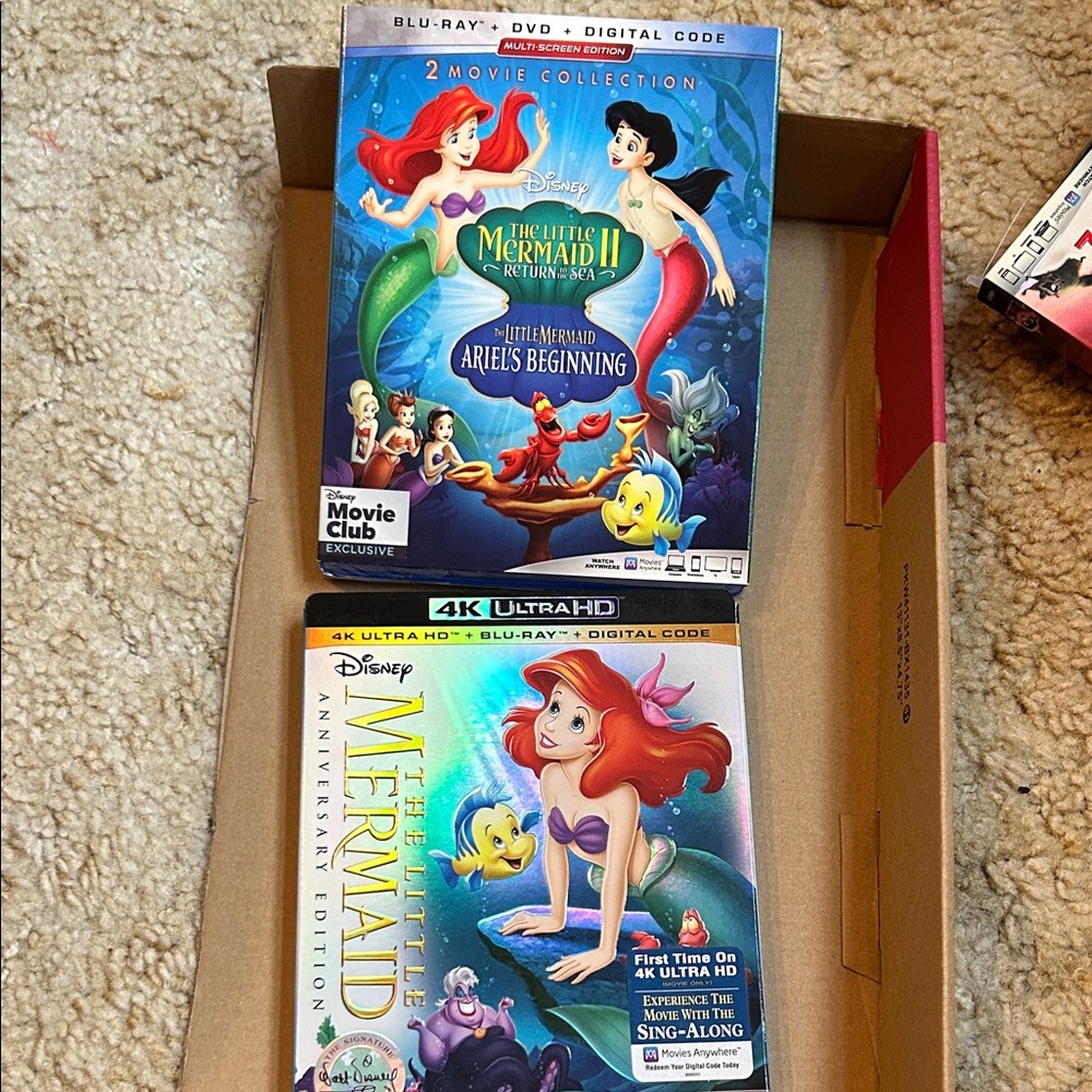 Disney The Little Mermaid 2-Movie Set with Red and Blue Cover